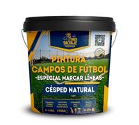 BRICOSALVAJE Pintura para Marcar Campos de Fútbol en Césped Natural 4 L y 14 L - Blanco, Amarillo y Azul - Alta Visibilidad, Secado Rápido y Apta para Máquina de Marcaje (Blanco, 4 Litros)