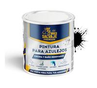 BRICOSALVAJE Pintura Premium para Azulejos, BRILLANTE, Duradera, Lavable, Aplicación Sencilla, Perfecta para Baños y Cocinas (OBSIDIANA, 0,75 Litros)