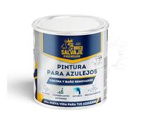 BRICOSALVAJE Pintura Premium para Azulejos, BRILLANTE, Duradera, Lavable, Aplicación Sencilla, Perfecta para Baños y Cocinas (AIRE PURO, 0,75 Litros)