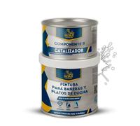 BRICOSALVAJE PREMIUM Pintura para Bañeras y Platos de Ducha | Poliuretano 2 Componentes 750 ml (600+150 ml) | Alta Adherencia y Dureza | Acabado Brillante | Niebla de Invierno
