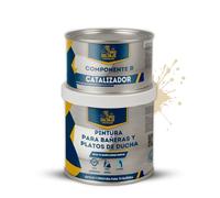 BRICOSALVAJE PREMIUM Pintura para Bañeras y Platos de Ducha | Poliuretano 2 Componentes 750 ml (600+150 ml) | Alta Adherencia y Dureza | Acabado Satinado | Lino Tostado