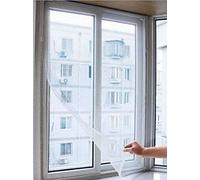 BricoShopping® Mosquitera mosquitera mosquitera adhesiva versión 2 velo con velcro ajustable universal para puerta ventana balcón caravana anti insectos mosquitos DIY (130 x 150 cm, blanco)