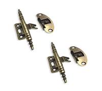 BricoShopping® Par de bisagras para puerta de muebles antiguos de madera en estilo clásico para sala de estar o dormitorio arte povera pesadas de golpe bisagras envejecidas anticuadas (BS0186, Bronce)