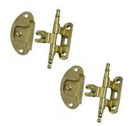 BricoShopping® Par de bisagras para puerta de muebles antiguos de madera y armarios de estilo clásico salón o dormitorio arte pobre pesado bisagras antiguas antiguas (BS0200, dorado)