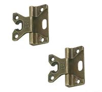BricoShopping® Par de bisagras para puertas de muebles antiguos de madera y armarios de estilo clásico salón o dormitorio arte pobre pesado batido bisagras antiguas (BS0188, Bronce)
