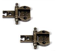 BricoShopping Par de bisagras para puertas de muebles antiguos de madera y armarios de estilo clásico para salón o dormitorio arte povera pesadas de batiente bisagras envejecidas (Bronce, BS0290)