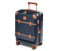 Bric's Bellagio 3.0 - Maleta giratoria de Lujo con Ruedas Grandes, Mango telescópico, Detalles de Cuero, Maleta Extensible con Ruedas, Azul, 68,58 cm, Bellagio 3.0