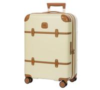 Bric's Bellagio 3.0 - Maleta giratoria de Lujo con Ruedas Grandes, Mango telescópico, Detalles de Cuero, Maleta Extensible con Ruedas, Crema, 53,34 cm, Bellagio 3.0