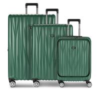 Bric's Cervia 2.0 4 ruedas Juego de maletas 3 piezas con pliegue de expansión verde