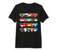 BRICS+ Hearts - Banderas de los Estados Miembros Camiseta Premium