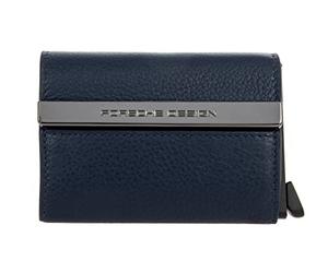 Bric's Porsche Design Secrid Cartera de Cuero Unisex para Hombre y Mujer con Protección RFID y NFC, Desplegable para 4 Tarjetas, Compartimento para Billetes, Tamaño 6,5 x 9,5 x 2 Cm, Azul