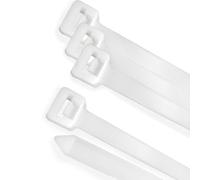 Brida - Brida de poliamida 100%, color blanco/natural, 2,5 x 135 mm, 100 piezas, ideal como abrazadera para organizar cables, alta resistencia.