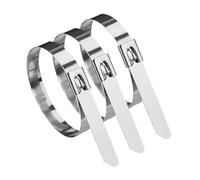Brida de cable de acero inoxidable 10-100 Uds. Bridas for cables de acero inoxidable autoblocantes, bridas Metal reutilizables resistentes al calor for arnés cableado tubo escape(100PCS,4.6x450mm)