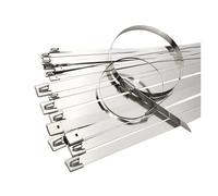 Brida de cable de acero inoxidable 10 20 50 100 200 Uds. 12mm 0,47 pulgadas envoltura de escape multiusos 304 bridas Metal acero inoxidable bandas autoblocantes(50PCS,12x700mm)