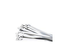 Brida de cable de acero inoxidable 30 Uds. Bridas de cables acero inoxidable 304 alicates correa sujeción herramienta corte cortador tensión cierre automático cremallera envoltura manual(4.6x400mm)