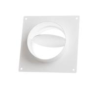 Ø 125mm Conector para Tubos Redondos de Ventilación - Brida de Pared - Plástico PVC
