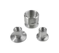 Brida de vacío KF16, KF25 y KF40 (1 unidad) a rosca hembra NPT de 1/4", 1/2" y 1" (1/4", 1/2", 1"), accesorio de tubería de acero inoxidable(KF16,1")