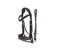 Brida for montar a caballo con riendas antideslizantes, equipos ecuestres negros y marrones, herramientas equinas for a(Dark brown XL)