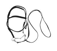 Brida para cabestro de cuerda negra de nailon 1000D, sin mordida, para caballos pequeños de menos de 1,3 m