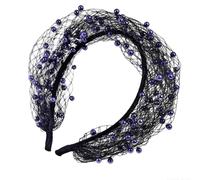 Bridal Fascinator Headband - Elegante malla formal Pearl Veil Face Covering