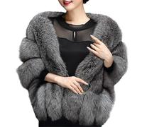 Bridal Faux Cape - Elegante envoltura para mujer, invierno de Shawl, estilo verde lujurioso suave | Exquisitely Crafted Warm Scarf Cover Up For Wedding Party Formal Dress Evening Wear