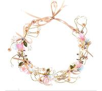 Bridal Flower Garland Bow Headband Wedding Headpiece Bridal Bow Flower Wreath Headband Wreath Flower Crown for Fancy Dress Prom Dance