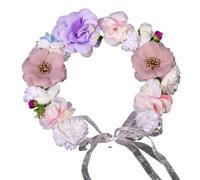 Bridal Flower Headband Crown Tiara For Women Bride Party Wedding Hair Accessories Jewelry Band(Purple)