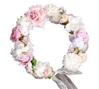 Bridal Flower Headband Crown Tiara For Women Bride Party Wedding Hair Accessories Jewelry Band(White)