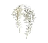 Bridal Headband Tocado de novia brillante for boda, peineta for novia, diadema con rama de hoja, tocado de corona for novia, diadema de boda, joyería(Silver style A)