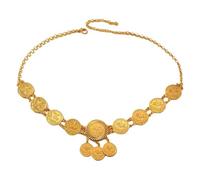 Bridal Headdress Gold Color Metal Alloy Coin Tassel Head Chain Jewelry Headband Women's Wedding Accessories para ocasiones especiales y festivales
