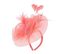 Bridal Tea Party Fascinator Británico Diadema para mujer (Watermelon Red One Size)