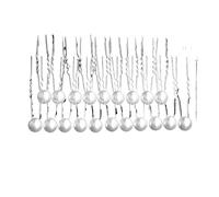 Bridal Wedding Hair Accessories Rhinestone Pins Forks For Women Pearl Hairpins Bride Headpiece Party Jewelry(Silver HS5837)