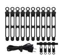 Bridas - 10 Unidades Organizadores De Cables Reutilizables De Silicona - Multiusos para Sujeción y Agrupación de Cables | Para Escritorio Coche Almacenamiento Carga Gestión Exterior