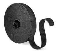 Bridas 10m,Sujetacables Reutilizables Negras para Organizador Management de Cables, Doble Cara Cables 1 rollo,Cinta para Cables Corte libre, Sujeta Cables,Tiras de(Negro)