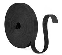 Bridas 20mx2cm,Sujetacable Reutilizables Negras para Organizador Management de Cables, Doble Cara Cable 1 rollo,Cinta para Cable Corte libre, Sujeta (Negro)