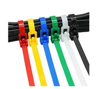 Bridas ajustables con hebilla 50 Uds. Bridas de plástico reutilizables for cables, bridas de nailon liberables, encuadernación fija, Color negro(Yellow,8x600mm)