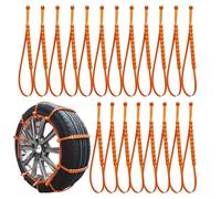 Bridas antideslizantes para nieve, 20 correas ajustables reutilizables para mayor seguridad, nailon de alta resistencia con patrón de tacos profundos y hebilla de bloqueo para coche, camión, SUV y