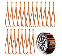 Bridas antideslizantes para nieve, 20 correas ajustables reutilizables para neumáticos, cadenas universales de invierno para coche, camión, SUV, diseño antideslizante resistente al desgaste, tracción