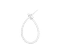Bridas Cable Silicona 10 bridas de alambre reutilizables autoblocantes de 22 cm for sujetar cables. Materiales de bricolaje.(WHITE)