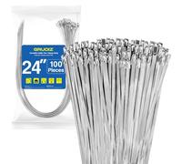 Bridas de Acero Inoxidable 100 Piezas 600mmx4,6mm Capacidad de Carga 122kg Para Fijación de Tuberías, Reparación de Cercas y Atado de Cables Multiusos