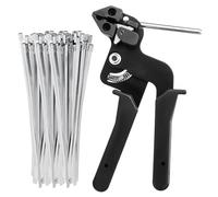 Bridas de acero inoxidable, 100 unidades de bridas con pistola de cables, alicates para bloquear el corte, alicates para apretar, 200 mm x 4,6 mm, bridas de acero inoxidable