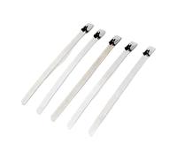 Bridas de acero inoxidable, Bridas for cables de acero inoxidable, correas de escape con cremallera, autoblocantes 304, 4,6x(100-400) mm, 10 Uds.(4.6x200mm)
