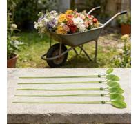 Bridas de alambre de nailon en forma de hoja verde de 20 cm, equipadas con un práctico mecanismo de bloqueo para soporte de plantas de jardín y gestión de cables (100 piezas)