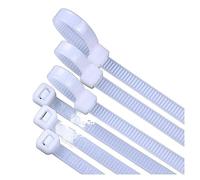 Bridas de nailon, 5 bridas de nailon autoblocantes de 10 mm, 400-1200 mm, de plástico blanco(10 x 750mm)