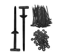 Bridas de nailon autoblocantes de alta resistencia, 100 unidades, hebillas universales de nailon negro, herramienta multiusos for sujetar cables de plástico.
