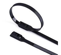 Bridas de nailon autobloqueables, 100 unidades de 350 mm x 8 mm, triple bloqueo para aplicaciones resistentes (negro, 100 unidades)