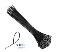 Bridas de nailon negro ewent ew1564 200mm x 2.5mm 100u