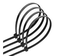 Bridas de nylon 7,2 x 500 mm, 100 unidades, color negro, ideales para organización, sujeción y mantenimiento de cables y objetos.