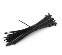 Bridas de nylon, Organizador de bridas for cables de nailon autoblocante, 100 Uds., negro, blanco, varios tamaños(1.8x147-100pcs,Black)