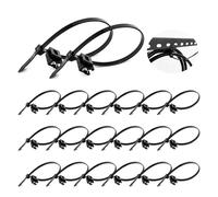 Bridas de plástico con clip de borde - 20 bridas de nailon con clip de borde, bridas de cable con clip, para clip de fijación solar, clip de montaje solar, fotovoltaica y gestión de cables (4,6 x 200